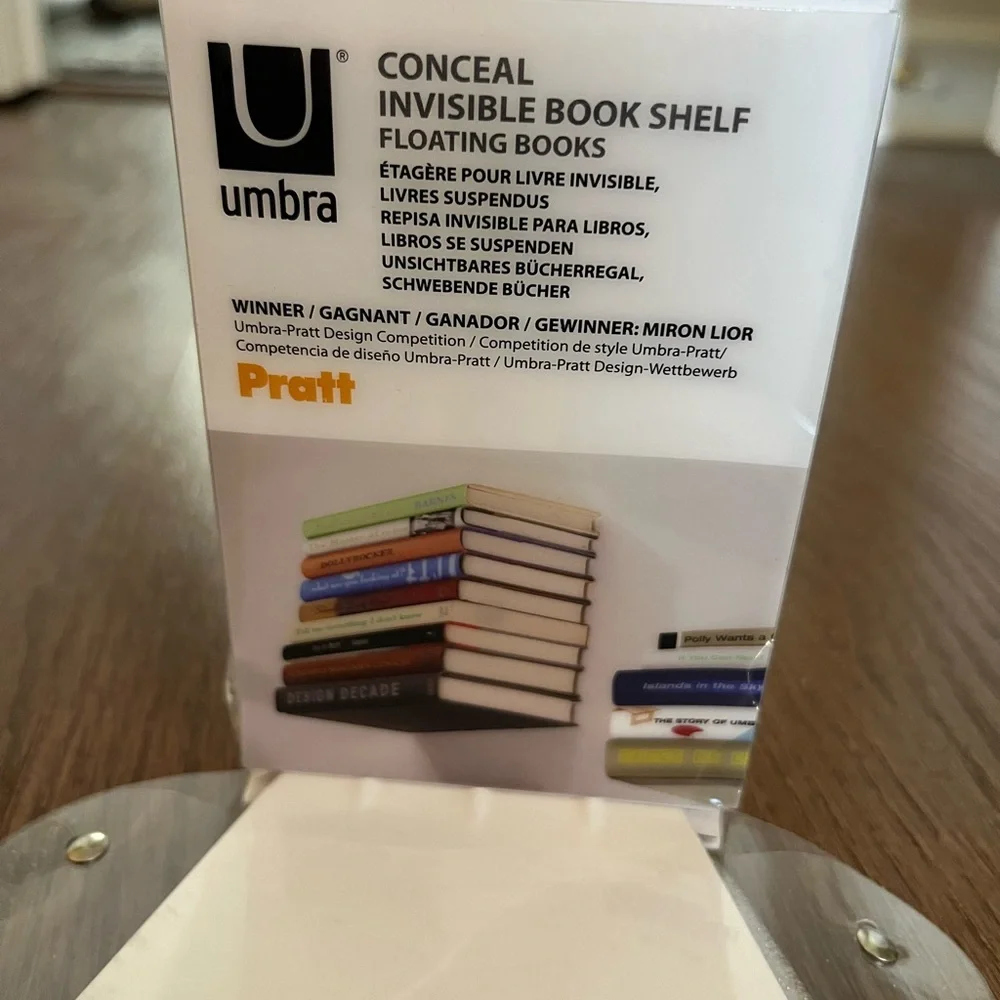 Umbra Conceal Floating Bookshelf - White Powder Coated Steel